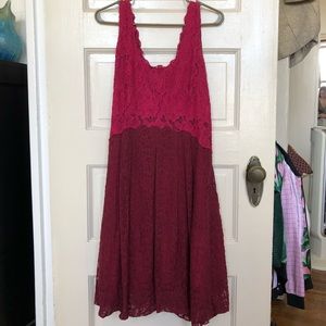 Pink Lace, Midi Dress.